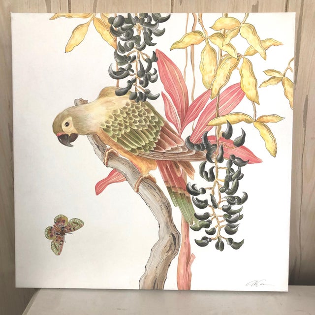 Allison Cosmos "Bird of Passage" Tropical Chinoiserie by Allison Cosmos For Sale - Image 4 of 4