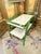 Mid-Century Aldo Tura Style Rattan and Faux Malachite Bar Cart - Newly Painted For Sale In Mobile - Image 6 of 11