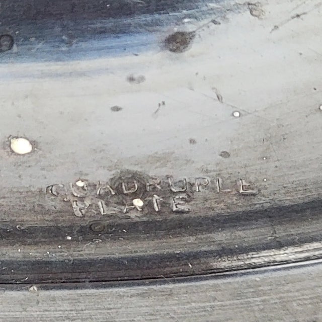 Antique Pairpoint Quadruple Plated Bridal Basket Compote With Etched Birds and Flowers #1223 For Sale - Image 11 of 13