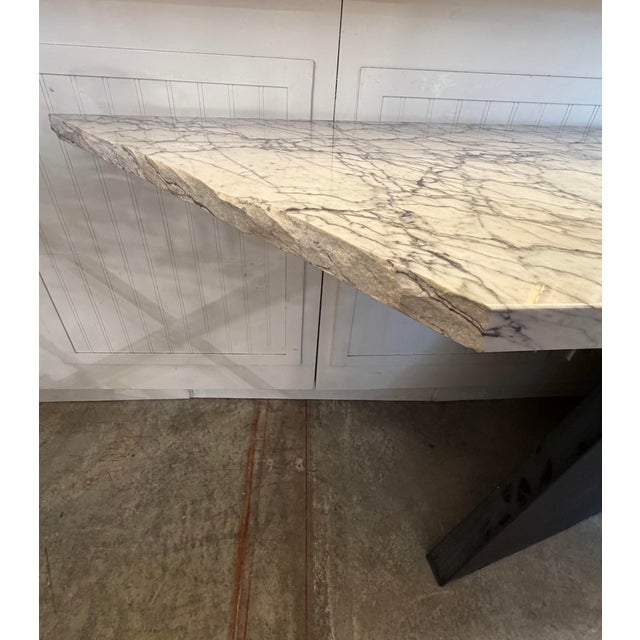 1980s Ambiguita Solid Marble and Slate Console Table by Legendary Italian Design Duo Lella and Massimo Vignelli 1983 For Sale - Image 5 of 10