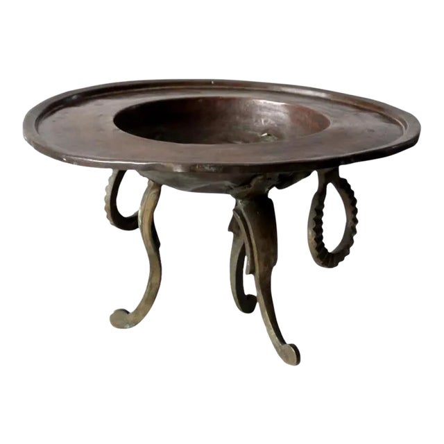Antique Copper and Brass Brazier For Sale