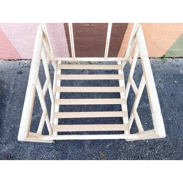 Palm Beach Regency Metal Chippendale Outdoor Dining Set. All pieces are sold in nice as found vintage condition. See...