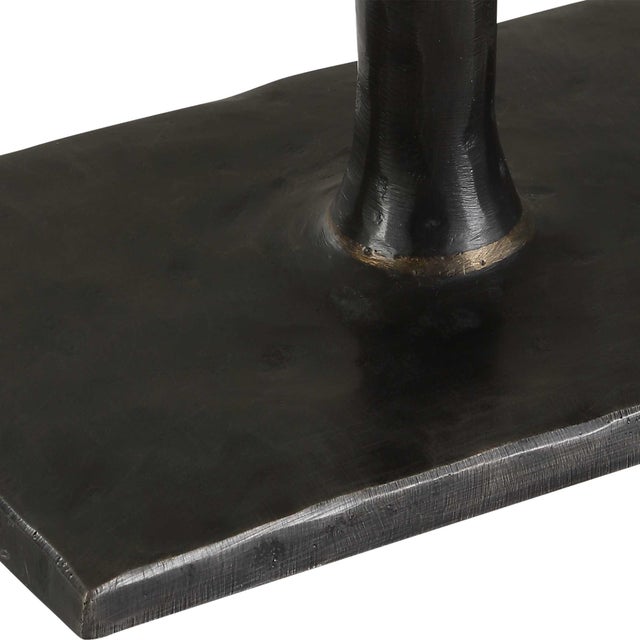 Black Puncture Cordless Iron Buffet Lamp For Sale - Image 8 of 8