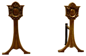 19th Century Brass Fire Dogs, 1890s, Set of 2