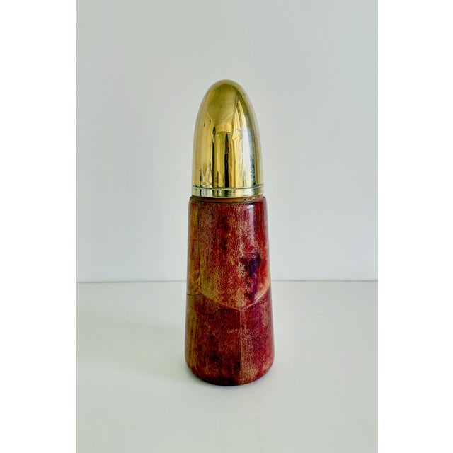 Brown 1950s Attributed to Aldo Tura Bullet Cocktail Shaker For Sale - Image 8 of 10