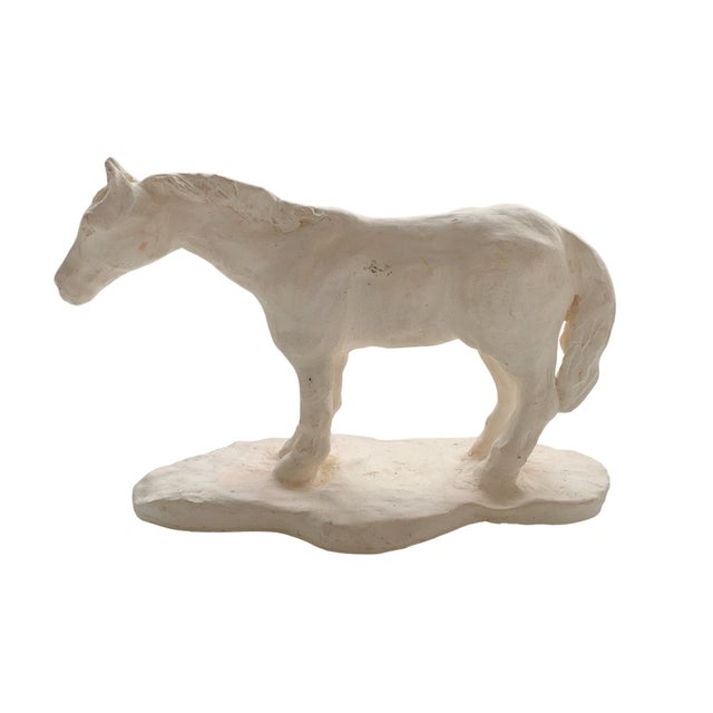 Vintage Chalkware Horse Sculpture, Primitive Style For Sale - Image 6 of 7