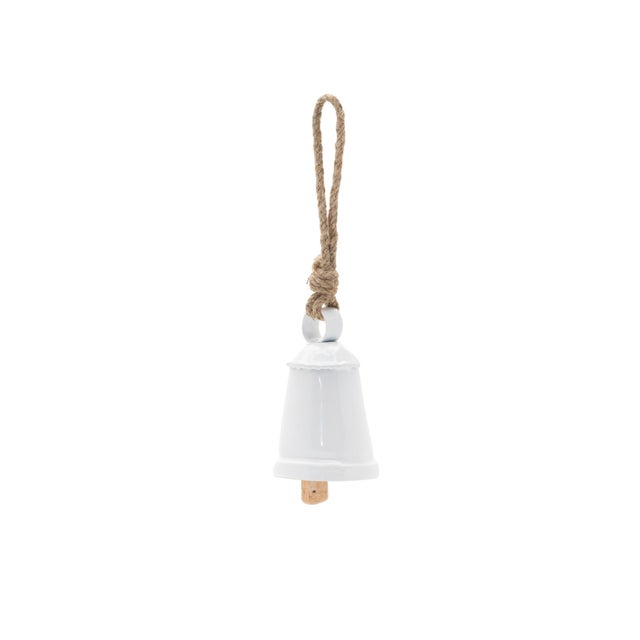 Contemporary Rustic Metal Bell Ornament (Set of 8) For Sale - Image 3 of 4