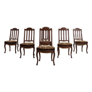 19th Century France Louis XV Brown Wood Dining Chair For Sale