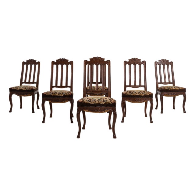 19th Century France Louis XV Brown Wood Dining Chair For Sale