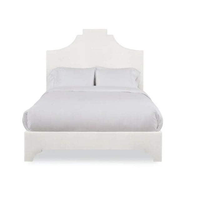 Casa Cosima Nadine King Bedframe, Ivory Velvet For Sale - Image 4 of 4
