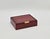 Animal Skin French Burgundy Stitched Leather & Brass Cards Box, 1970s For Sale - Image 7 of 8