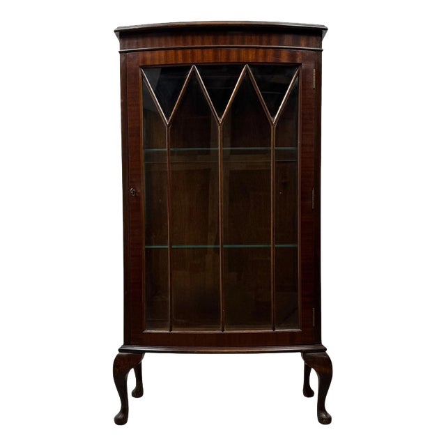 Small Antique Mahogany Display Cabinet, 1900s For Sale