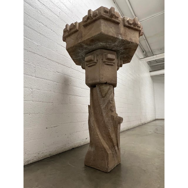 1980s Brutalist 3-Tiered Pedestal Concrete Fountain or Planter - Supellex For Sale - Image 4 of 13