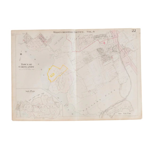 Vintage Hopkins Map of Town of Cortlandt NY For Sale - Image 4 of 4