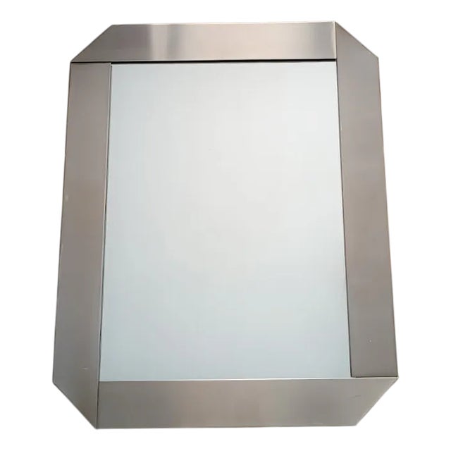 Rectangular Chrome Wall Mirror attributed to Gaetano Sciolari for Valenti, 1970s For Sale