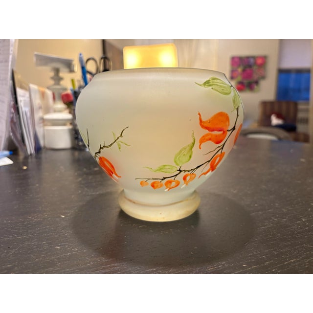 Antique Legras Art Nouveau Frosted Glass 6.25” Vase For Sale In New York - Image 6 of 11