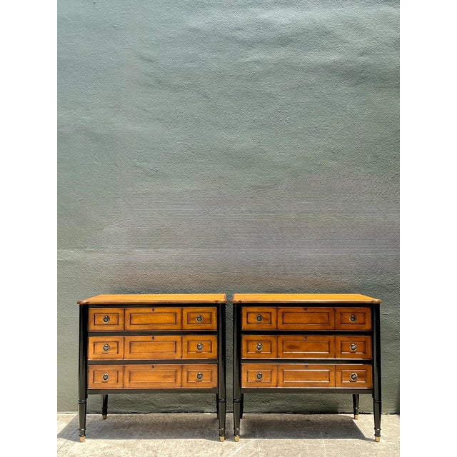 Neoclassical Two-Tone Ebonized Wood Dressers – A Pair For Sale - Image 16 of 17