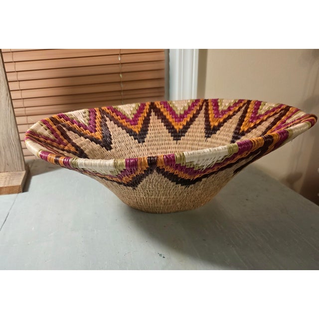 Ornamental & Decorative Materials 1920s Starburst Woven Bowl For Sale - Image 7 of 9