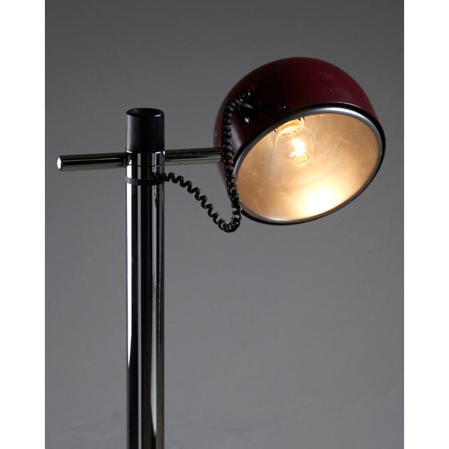 Black Chrome and Bordeaux Floor Lamp by Enrique Franch for Metalerte, 1970s For Sale - Image 8 of 11