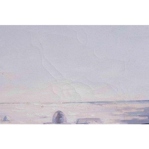 Gino Guida, Dawn on the City, 1980s, Oil on Plywood For Sale - Image 6 of 8
