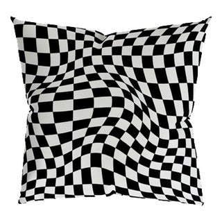 Trama Cushion in Black/White Checkered Pattern by Moanne For Sale