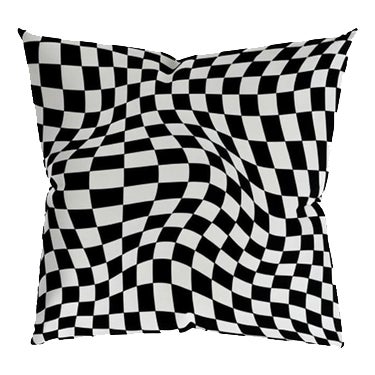Trama Cushion in Black/White Checkered Pattern by Moanne For Sale