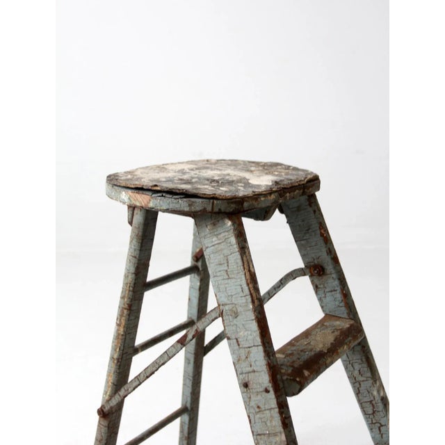 Vintage Wooden Step Ladder For Sale - Image 9 of 12