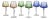 Vintage German Colored Crystal Glasses, 1960s, Set of 6 For Sale