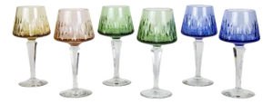 Vintage German Colored Crystal Glasses, 1960s, Set of 6