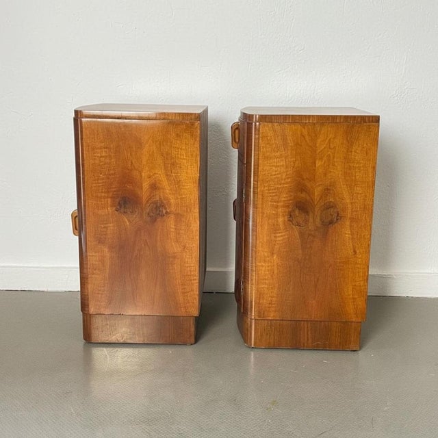 Art Deco Walnut Burr Bedside Tables, Set of 2 For Sale - Image 14 of 15