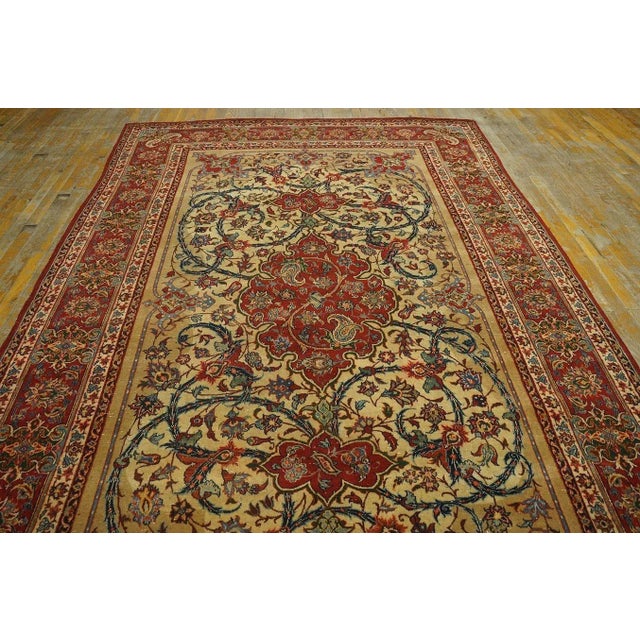 1930s Persian Isfahan Carpet ( 6'7'' x 10'4'' - 200 x 315 ) For Sale - Image 12 of 12