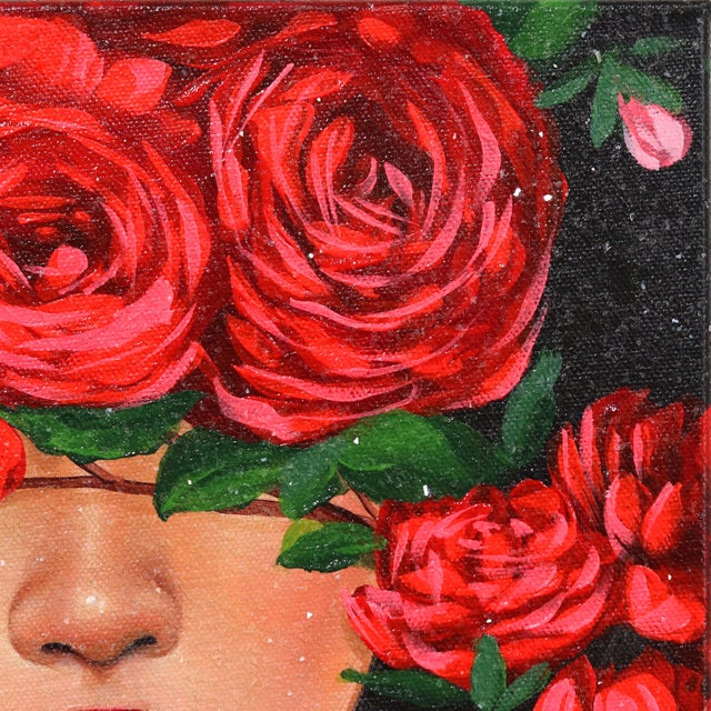 Figurative Red Roses 3 - Original Sally K Figurative Original Artwork by Sally K For Sale - Image 3 of 8