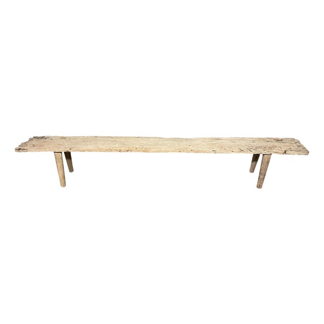 Andrianna Shamaris Antique Teak Wood Long Bench For Sale