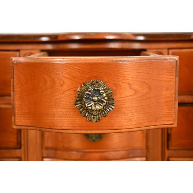 Wood Kent Coffey French Provincial Louis XV Cherry Wood Triple Dresser, Circa 1960s For Sale - Image 7 of 13
