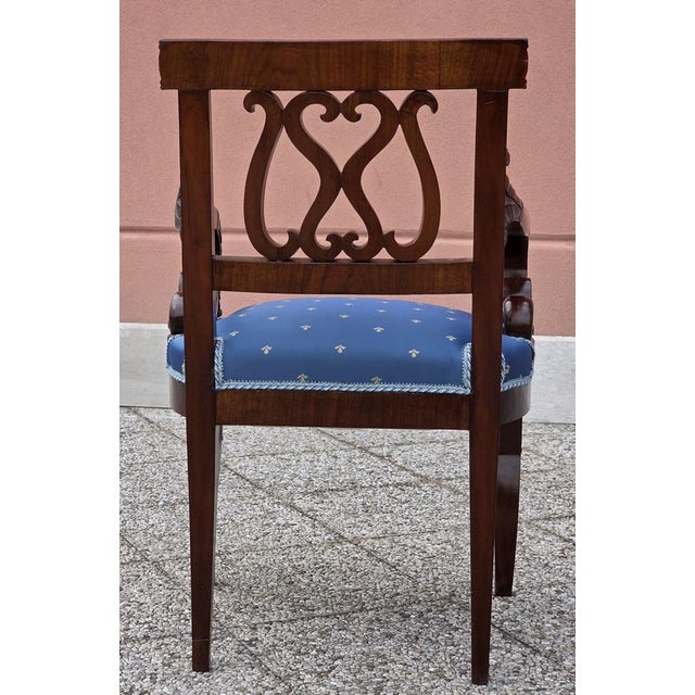 Wood Empire Armchair in Carved Mahogany, 1820 For Sale - Image 7 of 10