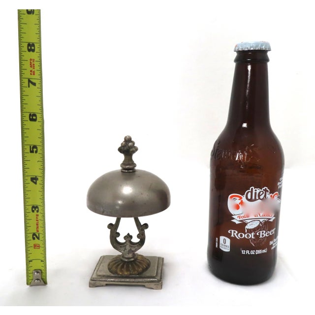Unusual Antique Victorian Bronze Front Desk Bell With Rotating Knob Old Telephone Style Ring Tone For Sale - Image 11 of 13