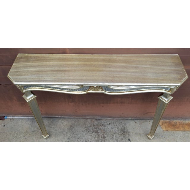 Silver 20th Century Italian Silvered and Mirrored Wall Console Table For Sale - Image 8 of 11