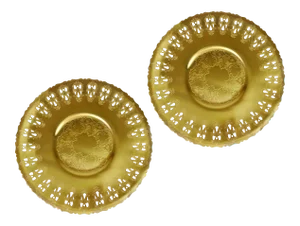 Mid 20th Century Golden Bronze A Benedict Product Lacquered B.M.Co Plates - a Pair
