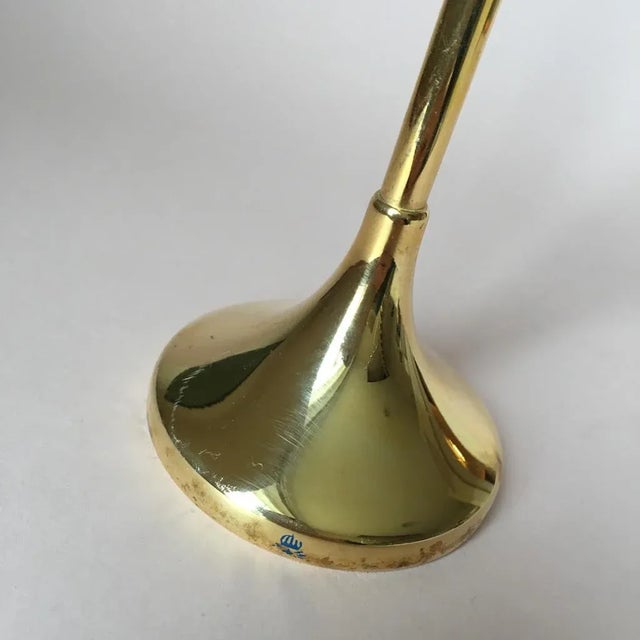 1970s Vintage Swedish Brass Candle Holder For Sale - Image 5 of 8