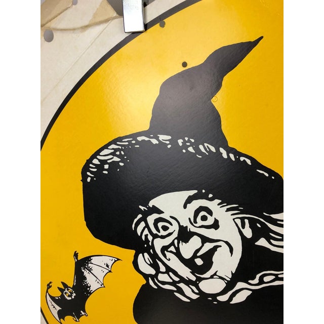 1950s VTG 36" XL Halloween Flying Witch Cardboard Wall Decor Store Display For Sale - Image 5 of 9