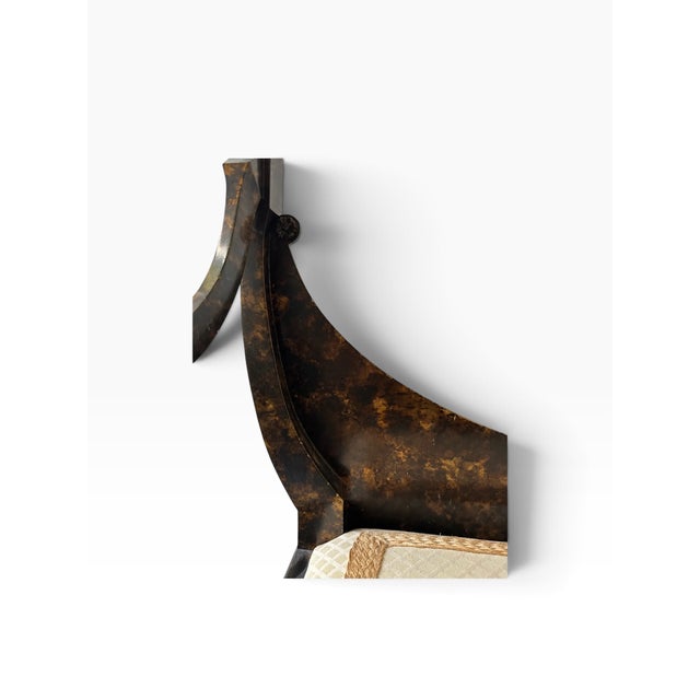 Mid 20th Century Italian Neoclassical Style Faux-Tortoiseshell & Gold Leaf Curule Window Bench For Sale - Image 10 of 16