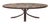 Oval Brutalist coffee table, in the style of Jean Jaffeux. Wrought iron base. Raw slate top. Iron rim. Circa 1950
