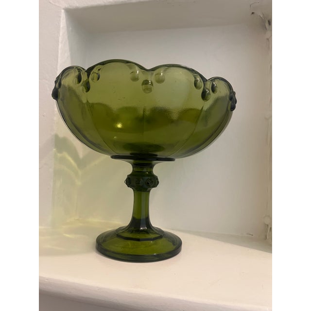 1990s Vintage Indiana Glass Pedestal Fruit Bowl For Sale - Image 5 of 5