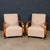 A pair of elegant art deco armchairs produced in vienna, austria, circa 1930. The chairs have been fully reupholstered in...