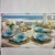 Mid-Century Modern 1960s Attributed to Hazel Atlas Capri vivid turquoise-blue Cup and Saucer For Sale - Image 3 of 3