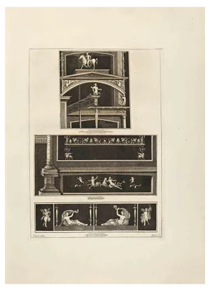 Carlo Nolli, Roman Temple with Sphinx, Siren, Etching, 18th Century