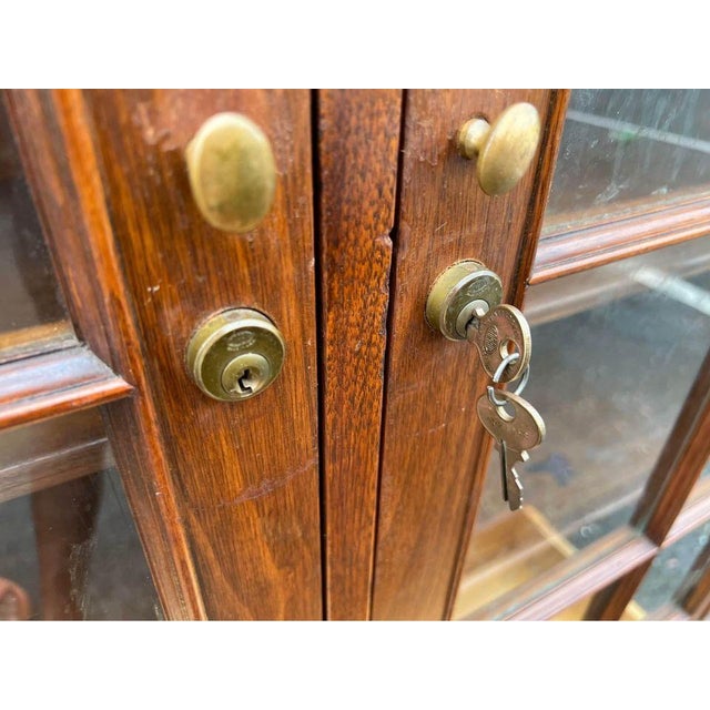 Vintage Solid Wood 2 Door Bookcase For Sale - Image 10 of 11