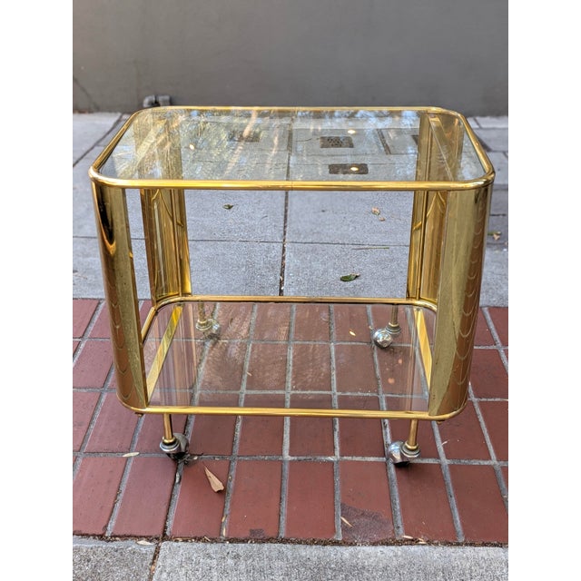 Vintage Two-Tier Bar Cart With a Tubular Brass For Sale - Image 11 of 11