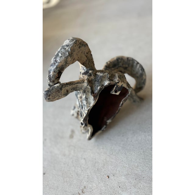 Gray Antique Ram's Head From South of France For Sale - Image 8 of 10