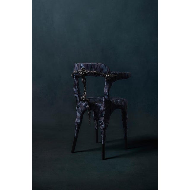 In memoria chair in cast bronze by william guillon hand sculpted, dated and signed limited edition of 4 dimensions: d 54 x...